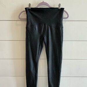 Spanx Metallic, Black Shiny Leggings